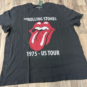 Rolling Stones 1975 US Tour Tongue Logo Graphic T-Shirt Men’s 3XL Black NWT
